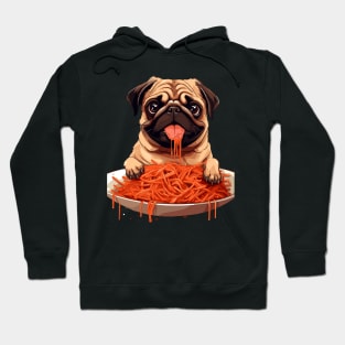 Pug Eating Pasta Hoodie